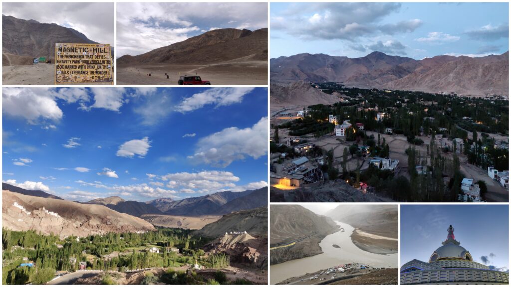 Shyam valley, shanti stupa, magnetic hill and sangam point